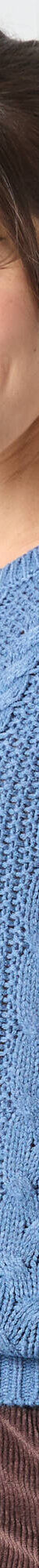 Pull col rond, maille torsadée (bleu jean) Pull col rond, maille torsadée (bleu jean)